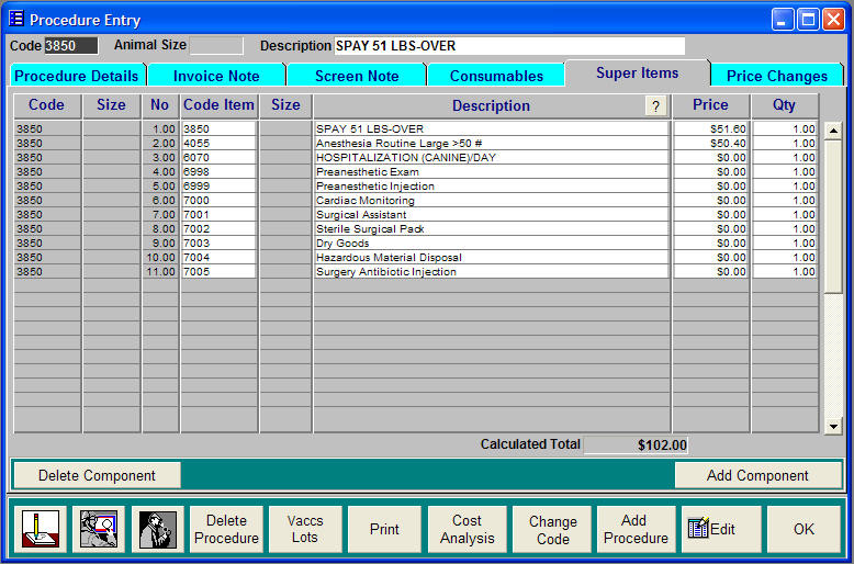 Procedure Entry - Super Procedures