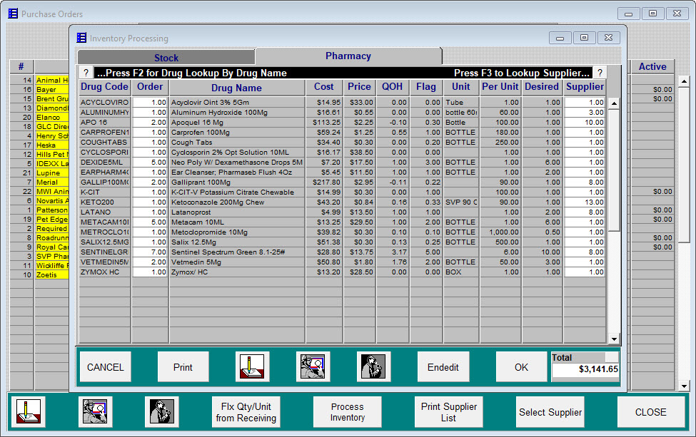 QuickVet Inventory Processing