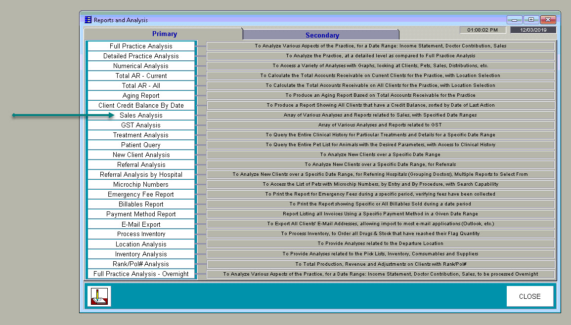 REPORTS and ANALYSIS in QuickVet