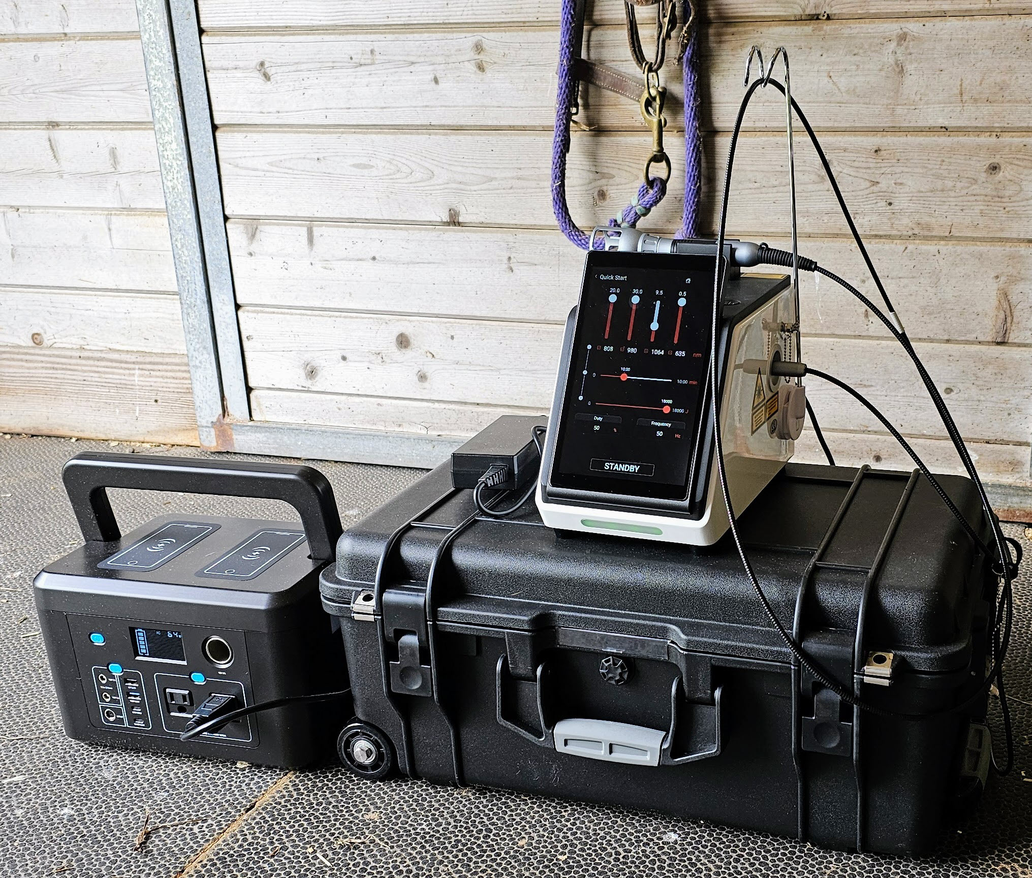 J-Ray 75 Laser using the Mobile Power Station