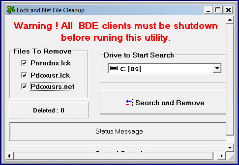 Delete Lck and Net Files